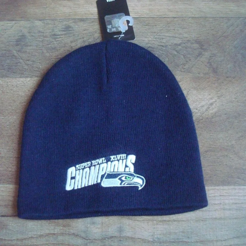 seahawks champ youth kids BEANIE KNIT TOBOGGAN VINTAGE 00S Y2K‎ T1